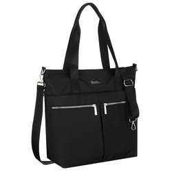 Dámska jednokomorová čierna nákupná taška so zapínaním na zips - Peterson