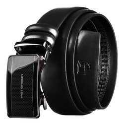 Čierny pánsky opasok s automatickou prackou z prírodnej kože - Peterson