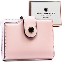 Ružová dámska peňaženka z ekologickej kože s RFID - Peterson