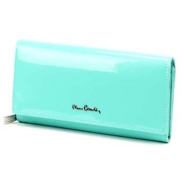 Pierre Cardin Dámska peňaženka 07 SHINY 106 Kožená lakovaná tyrkysová