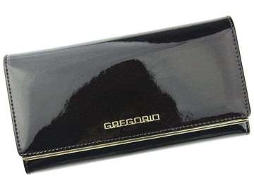 Dámska peňaženka Gregorio ZLL-100 z prírodnej kože tmavohnedej farby s horizontálnou orientáciou a ochranou RFID