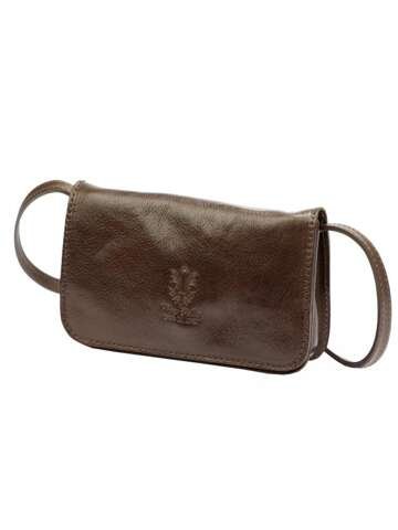 Florence Dámska kožená kabelka 107 TAMP Dark Brown Crossbody Postbag