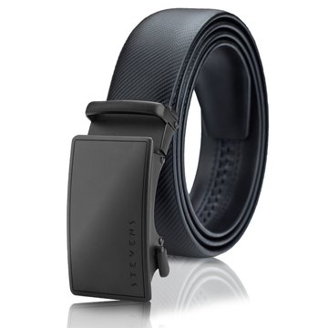 Pánsky kožený opasok Stevens – čierny, karbonový vzor, automatická pracka, široký, pravá koža