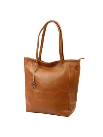 Gregorio Dámska kožená kabelka A4 1728 DOLLARO Camel Shoulder Shopper