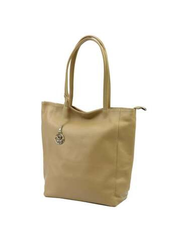 Gregorio Dámska kožená kabelka 1728 DOLLARO Shoulder Shopper Dark Beige