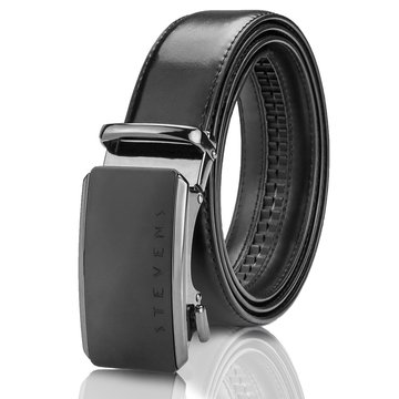 Pánsky kožený opasok Stevens – čierny, automatická pracka, široký, pravá koža