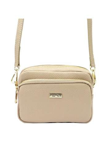 Dámska kožená kabelka MiaMore 01-062 Golden Beige Postbag