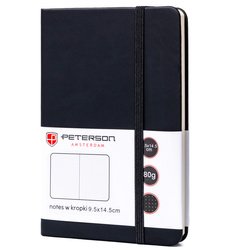 Čierny zápisník formátu A6 s potlačou bodiek - Peterson