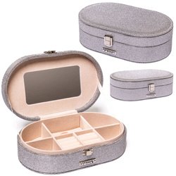 Elegantná šperkovnica v striebornej farbe s uzáverom - Peterson