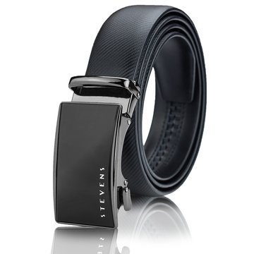 Pánsky kožený opasok Stevens – čierny, karbonový vzor, automatická pracka, široký, pravá koža