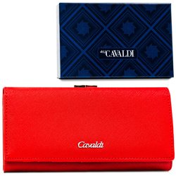 Dámska peňaženka z ekologickej kože v červenej farbe so zapínaním na patentku a bigiel - 4U Cavaldi