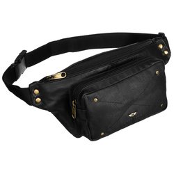 Pánska kožená ľadvinka v čiernej farbe so zapínaním na zips - Peterson