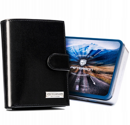 Veľká pánska peňaženka na patentky z pravej kože - Peterson