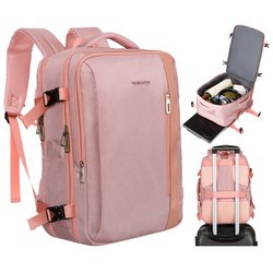 Batoh s priestorom na notebook z Cordury v ružovej farbe, zavesený na nastaviteľných popruhoch - Peterson