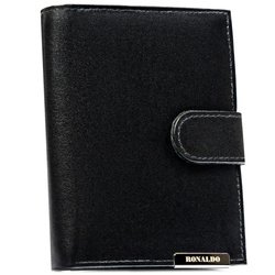 Pánska čierna kožená peňaženka so zapínaním na patentku - Ronaldo