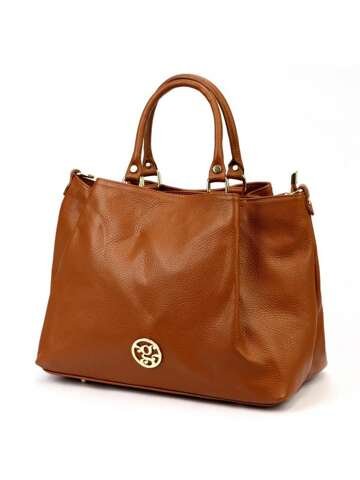 Dámska kožená kabelka A4 Gregorio 1743 DOLLARO Camel Shopperbag