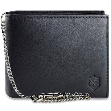 Pánska Peňaženka STEVENS Čierna Kožená s Reťazou