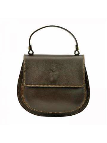 Dámska kožená kabelka Gregorio 511 v tmavohnedej farbe s odnímateľným popruhom