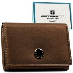 Hnedá dámska peňaženka ušitá z prírodnej a ekologickej kože - Peterson