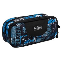 Školský peračník z polyesteru so zipsami, potiahnutý herným dizajnom - Peterson