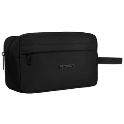 Pánske čierne polyesterové cestovné puzdro na toaletné potreby so zapínaním na zips - Peterson