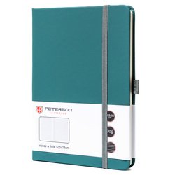 Zelený zošit formátu B6 s potlačou v riadkoch, s pútkom na pero - Peterson