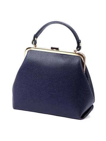 Dámska kožená kabelka námornícka modrá Luka 24-024 DOLLARO kabelka cez rameno a kabelka