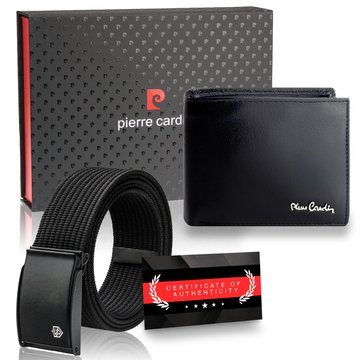 Sada darčekových krabíc Peňaženka Pierre Cardin RFID Popruh Popruh STEVENS Certifikát