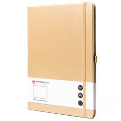 Béžový zošit formátu B5 s potlačou bodiek, vybavený uzatváracou gumičkou - Peterson