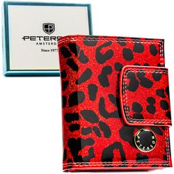 Malá dámska peňaženka z ekologickej a prírodnej kože v červenej farbe - Peterson