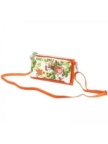 Dámska kabelka Paolo Bags Z-2031 Orange Eco Leather Small Zippered Silver Fittings