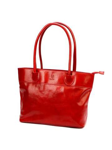 Florence Dámska kožená kabelka 12 TAMP Shopper Red Holds A4