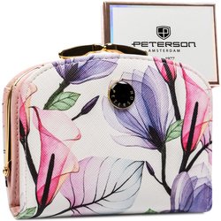 Malá dámska peňaženka z ekologickej kože s kvetinovým vzorom - Peterson