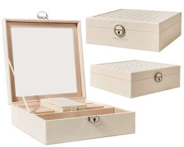 Šperkovnica, uzamykateľný organizér na šperky, na prstenenKI, náramky, náušnice - Peterson