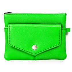 Puzdro na kľúče z prírodnej kože v zelenej farbe