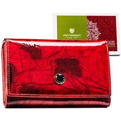 Štýlová červená dámska kožená peňaženka s priehradkami - Peterson