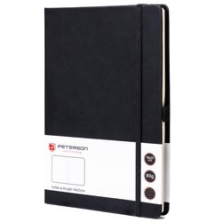 Čierny zápisník v tvrdých doskách vo formáte A5 s potlačou s bodkami - Peterson