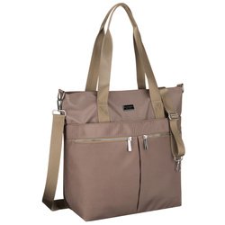 Dámska jednokomorová béžová nákupná taška so zapínaním na zips - Peterson