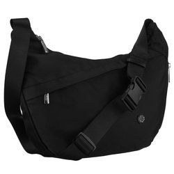 Čierna polyesterová dámska kabelka so zipsovým uzáverom, jedno oddelenie - Peterson