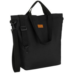 Veľká čierna dámska nákupná taška na zips s vonkajším vreckom, jedno oddelenie - Peterson