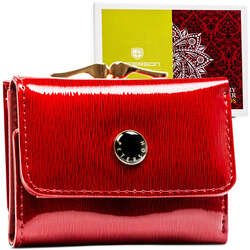 Červená dámska peňaženka horizontálnej orientácie z lakovanej prírodnej kože - Peterson