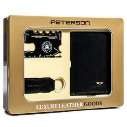 Elegantný set pre neho s koženou peňaženkou - Peterson