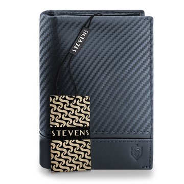 Pánska peňaženka STEVENS Odolná povrchová úprava CARBON Koža čierna RFID