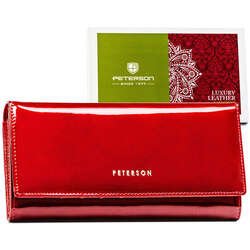 Dámska červená peňaženka so zapínaním na patentku - Peterson