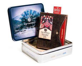 Pánska čierna vertikálna kožená peňaženka - Peterson