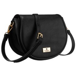 Klasická dámska poštová kabelka z ekologickej kože v čiernej farbe - Peterson