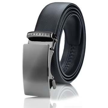 Pánsky kožený opasok Stevens – čierny, karbonový vzor, automatická pracka, široký, pravá koža
