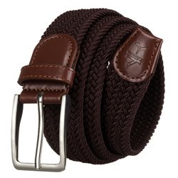 Hnedý opasok zo syntetického materiálu a ekokože - Rovicky