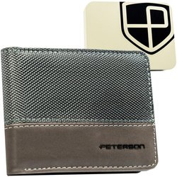 Šedá pánska peňaženka bez vonkajšieho zapínania s RFID - Peterson