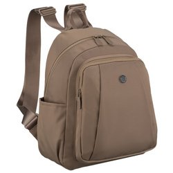 Béžový dámsky batoh z polyesteru, zavesený na nastaviteľných popruhoch - Peterson